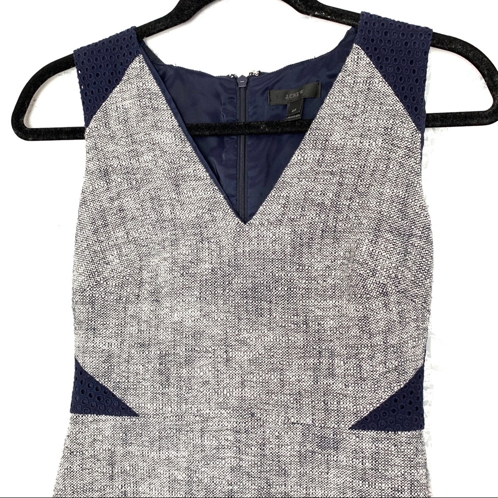 J. Crew Sleeveless Tweed and Eyelet Dress - Picture 4 of 8